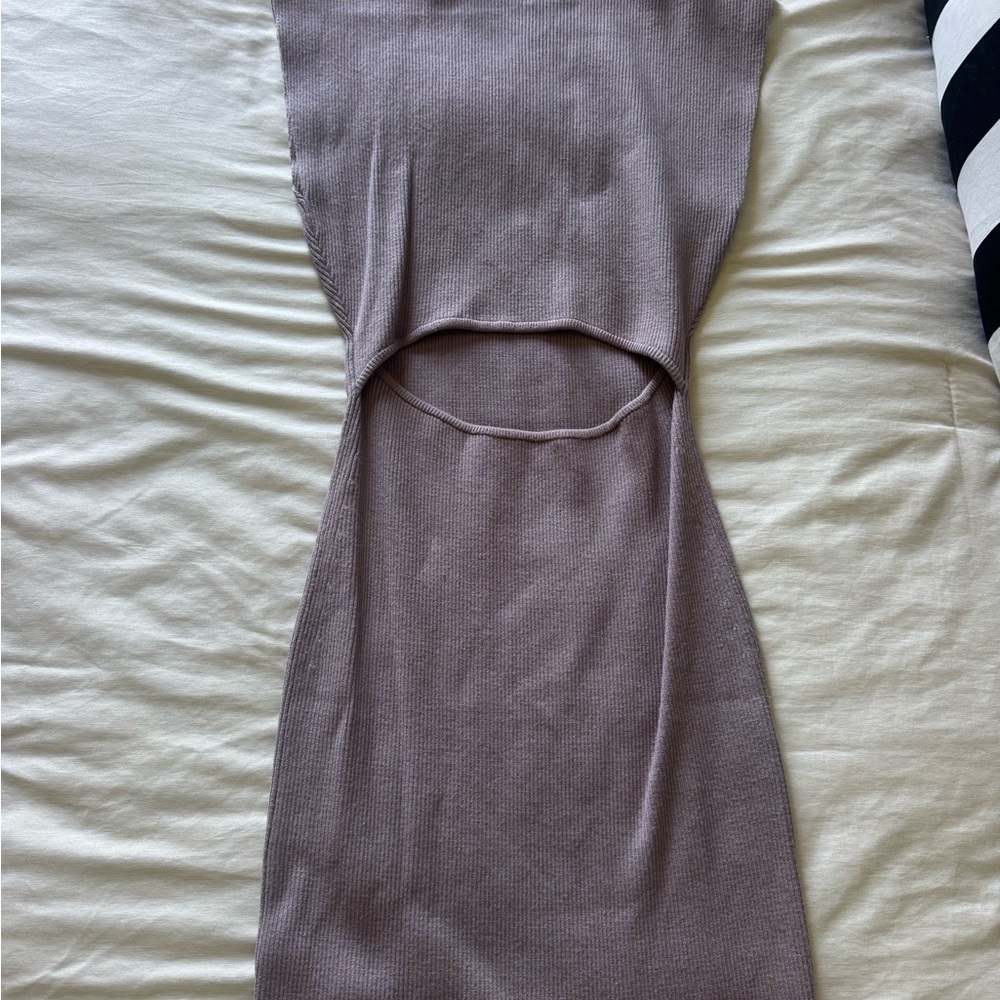 Forever 21 Mauve Cutout Ribbed Mini Dress